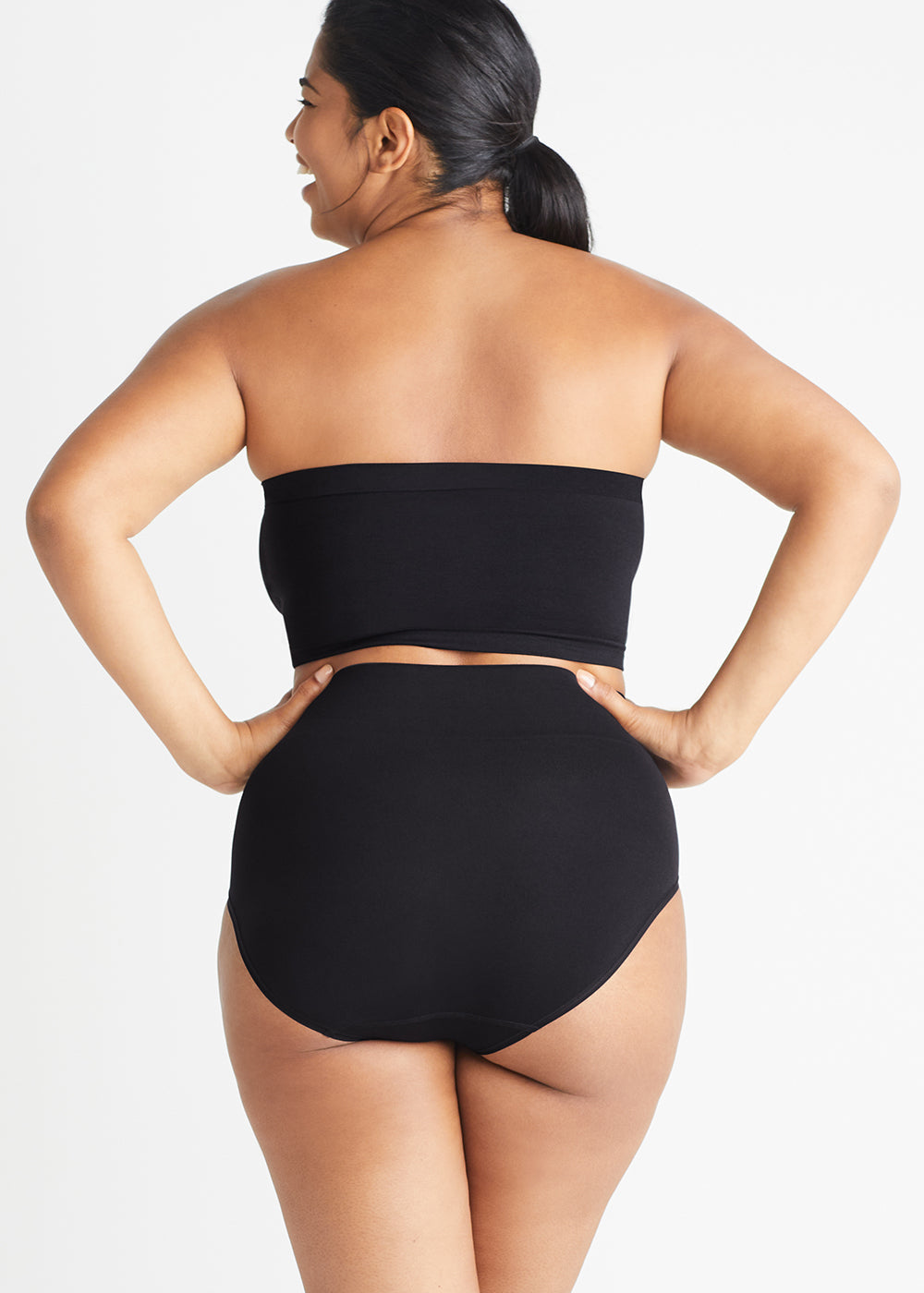 Bandeau Bra w/ Removable Pads(Black,S/M)