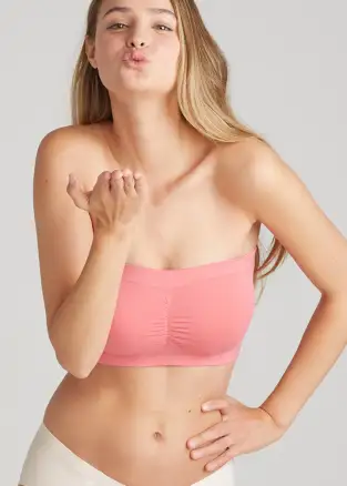 Bandeau Bra w/ Removable Pads(Desert Rose,S/M)
