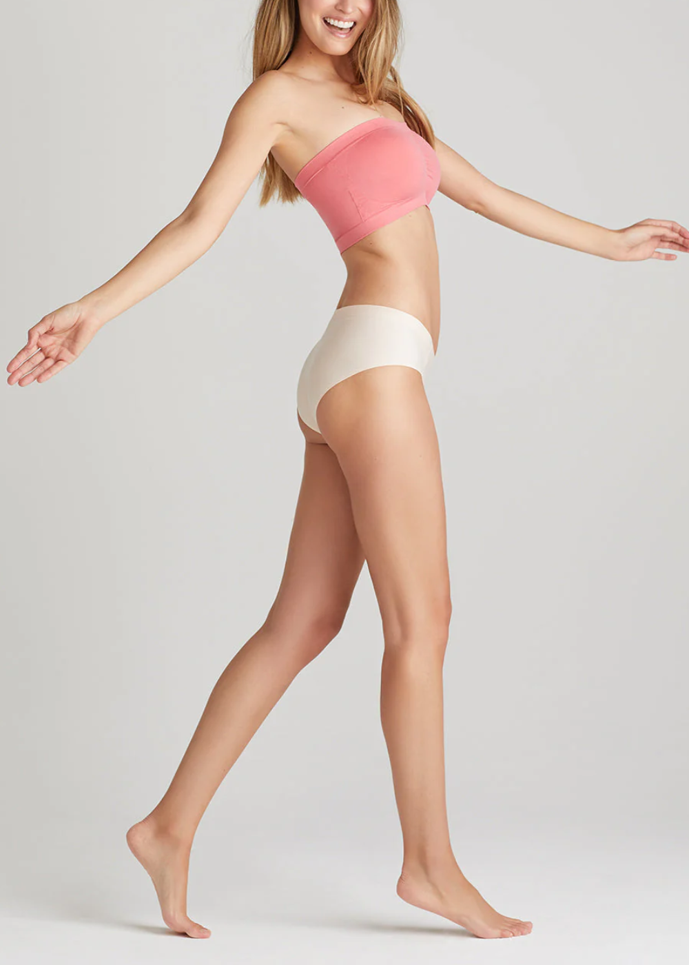 Bandeau Bra w/ Removable Pads(Desert Rose,S/M)
