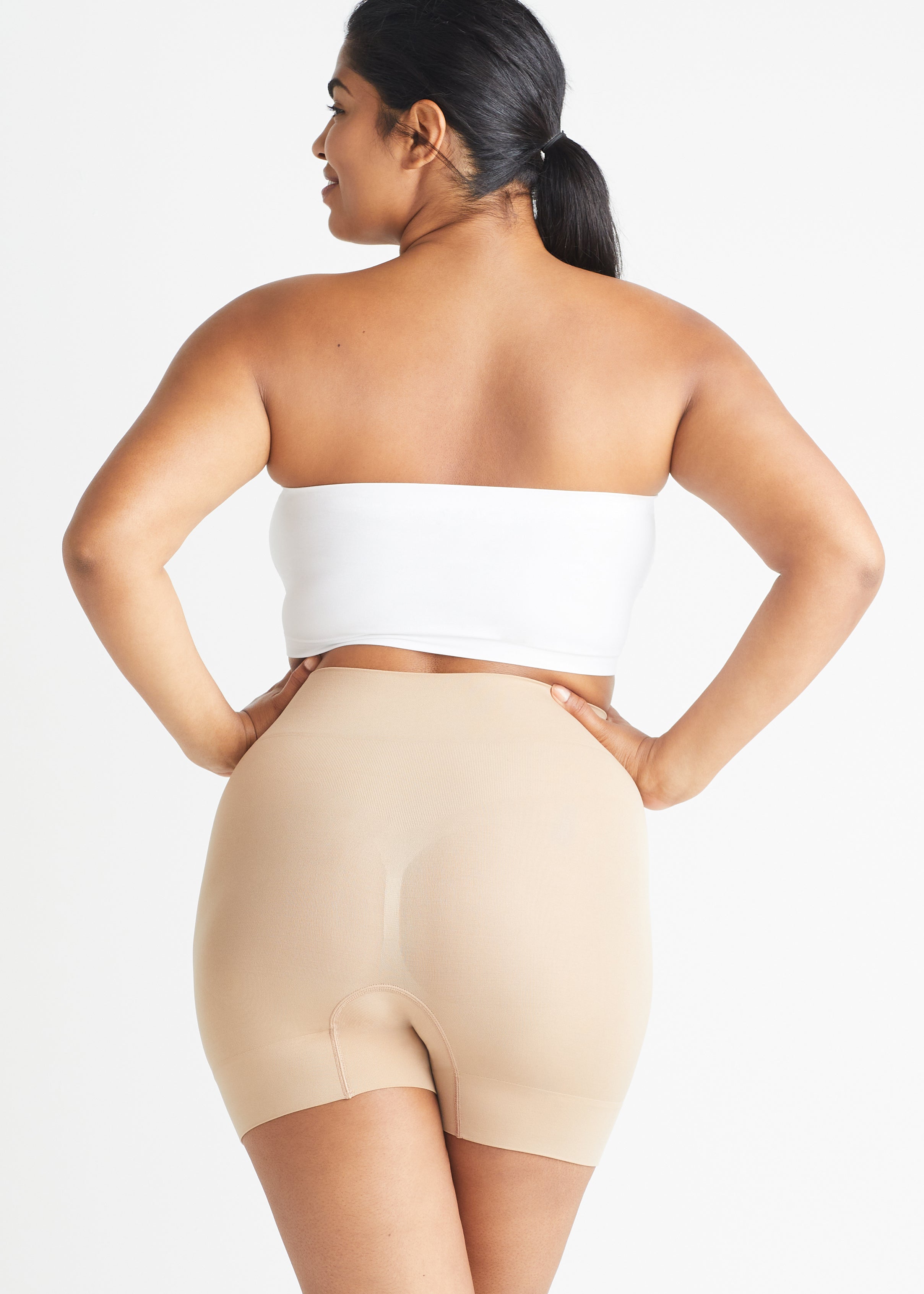 Bandeau Bra w/ Removable Pads(White,S/M)