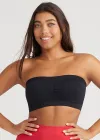 Bandeau Bra w/ Removable Pads(Black,S/M)