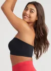 Bandeau Bra w/ Removable Pads(Black,S/M)