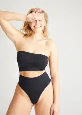 Bandeau Bra w/ Removable Pads(Black,S/M)