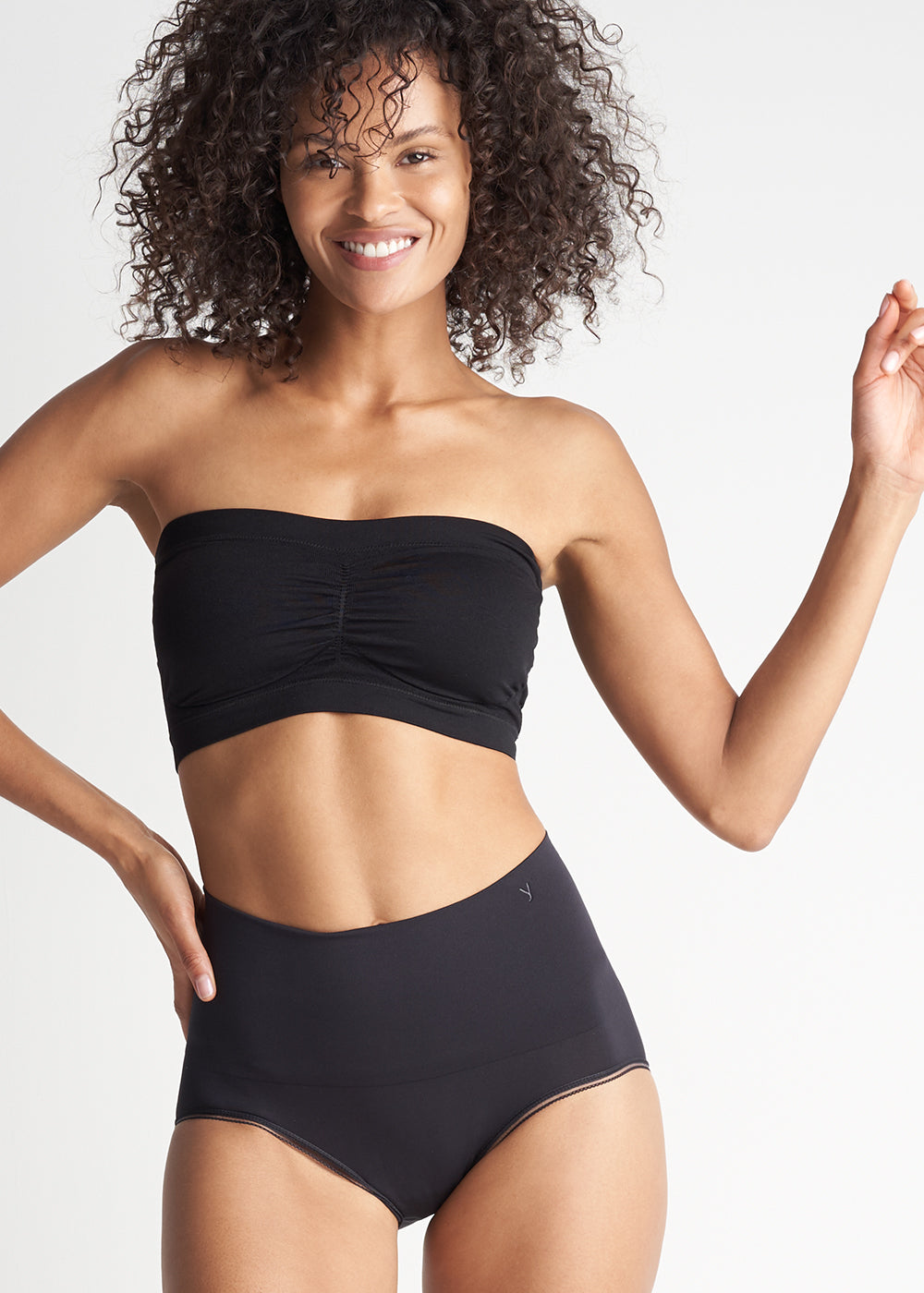 Bandeau Bra w/ Removable Pads(Black,S/M)
