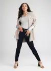 Katrina Henley Long Sleeve Thong Bodysuit(Heather Grey,S/M)