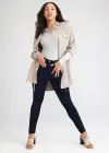 Katrina Henley Long Sleeve Thong Bodysuit(Heather Grey,S/M)