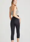 Morgan Seamless Cropped Capri Shaping Legging(Black and White Stripe,S/M)
