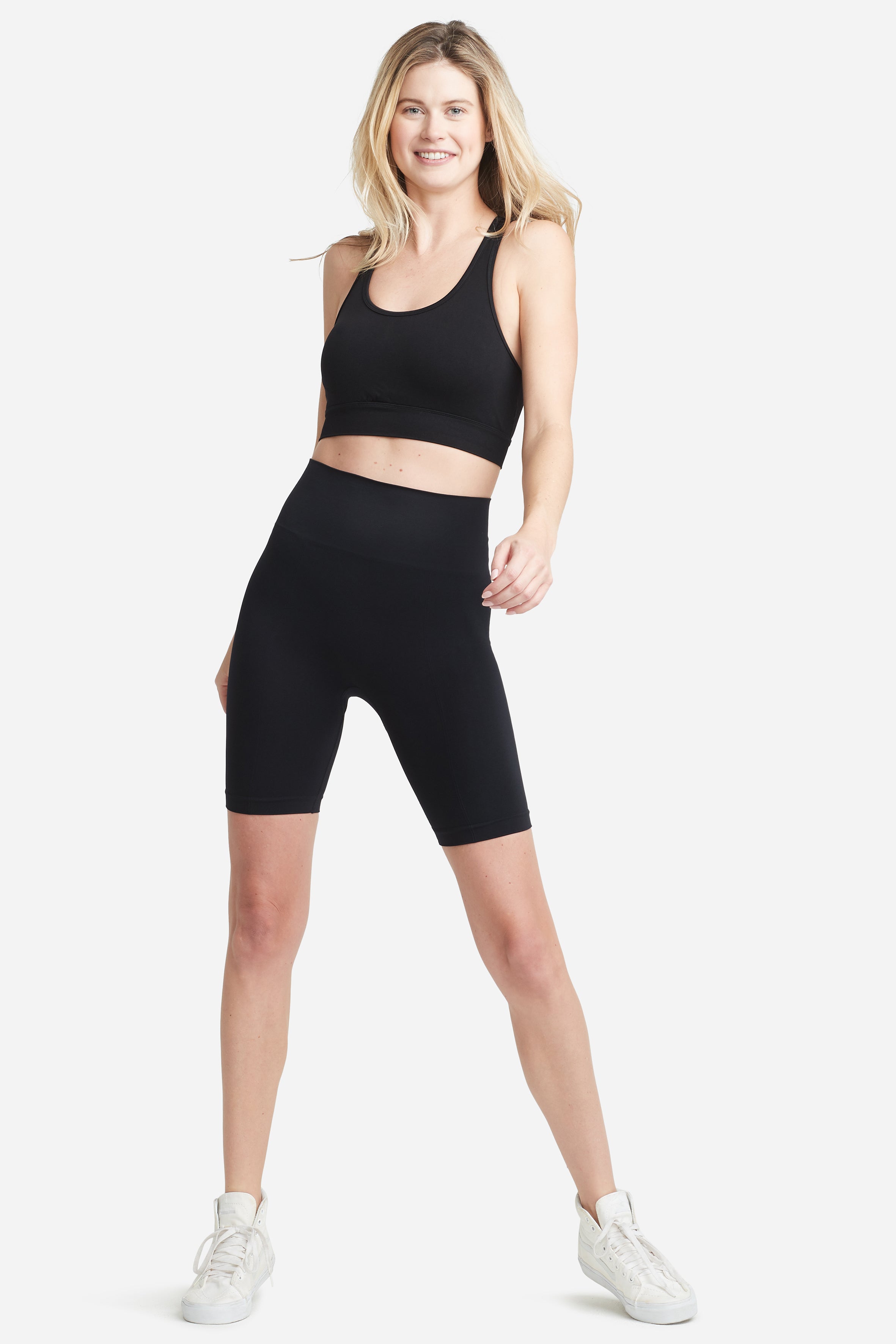 Cora Shaping Biker Short(Black with White Stripe,S/M)