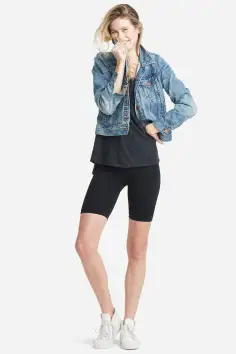 Cora Shaping Biker Short(Black with White Stripe,S/M)