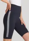 Cora Shaping Biker Short(Black with White Stripe,S/M)