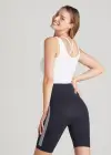 Cora Shaping Biker Short(Black with White Stripe,S/M)