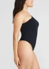 One Shoulder Shaping Thong Bodysuit - Yummie SoftServe™(Black,S/M)