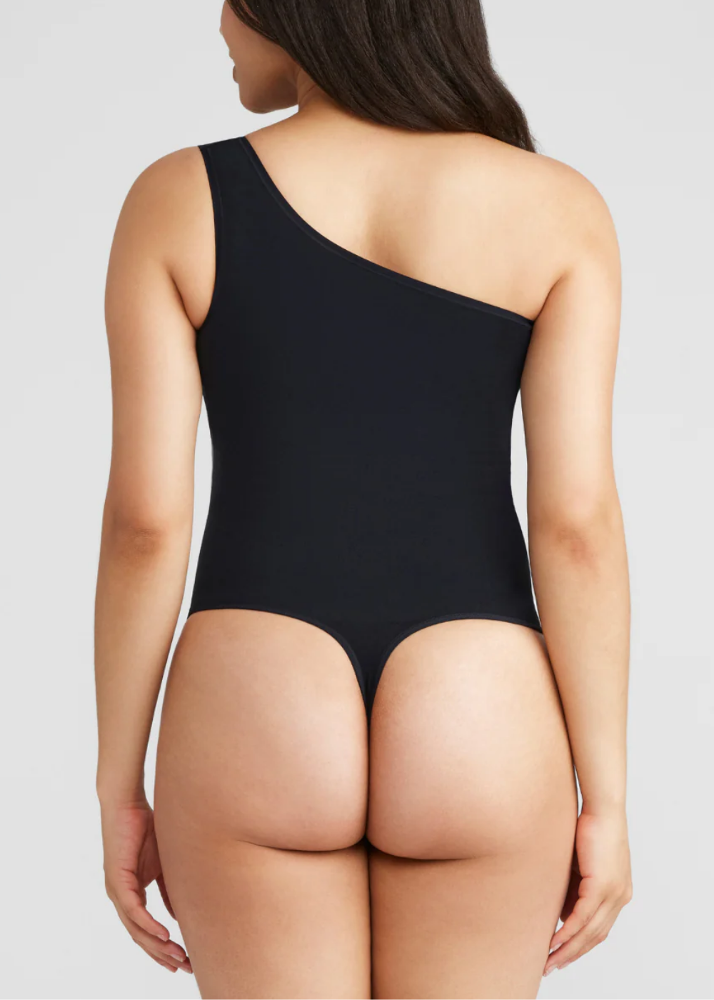 One Shoulder Shaping Thong Bodysuit - Yummie SoftServe™(Black,S/M)