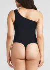 One Shoulder Shaping Thong Bodysuit - Yummie SoftServe™(Black,S/M)