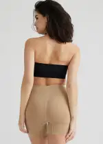 Seamless Solutions - Mid Waist Shapewear Short w/ Rear Shaping(Almond,S/M)