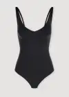 Bella Convertible V-Neck Shapewear Bodysuit(Black,S/M)