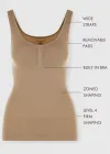 Sadie Shapewear Tank Top w/ Built In Bra(Almond,S/M)