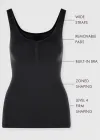 Sadie Shapewear Tank Top w/ Built In Bra(Black,S/M)