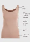 Anna Scoop Neck Shaping Tank Top - 360Sculpt™ Cotton(Almond,S/M)