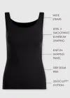 Anna Scoop Neck Shaping Tank Top - 360Sculpt™ Cotton(Black,S/M)