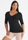 Willow V-Neck 3/4 Sleeve Shaping Top