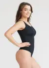 Ivy Shapewear Thong Bodysuit(Black,S/M)