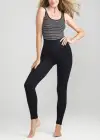 High Waist Tummy Seamless Shaping Legging(Black,S/M)