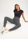 Lucy Short Sleeve T-Shirt Shaping Bodysuit(Black,S/M)