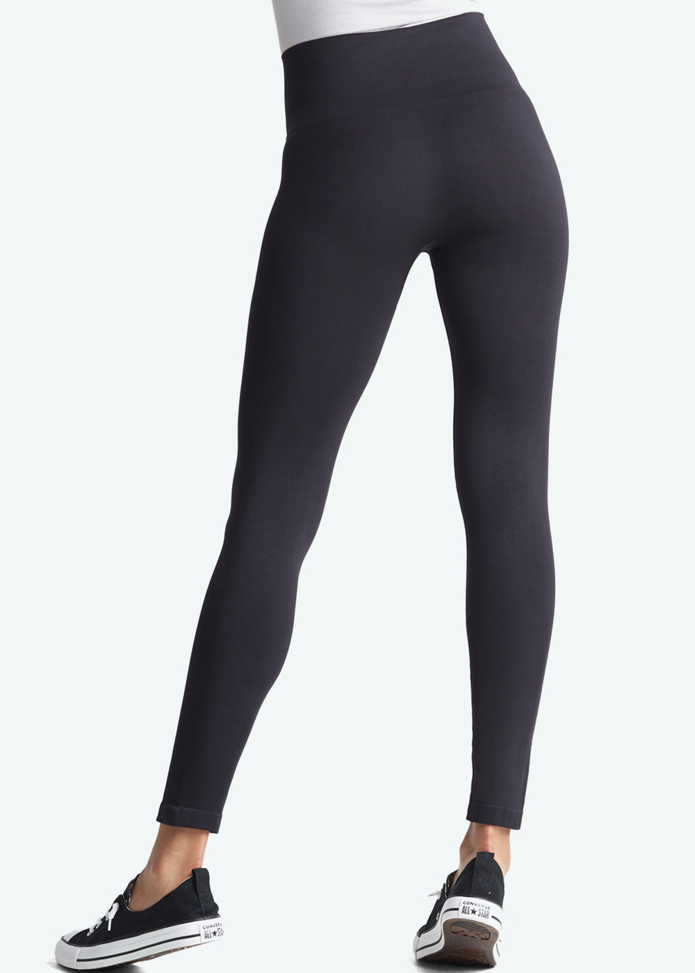 High Waist Tummy Seamless Shaping Legging(Black,S/M)