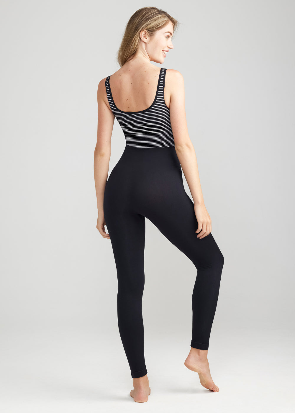 High Waist Tummy Seamless Shaping Legging(Black,S/M)