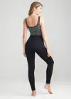 High Waist Tummy Seamless Shaping Legging(Black,S/M)