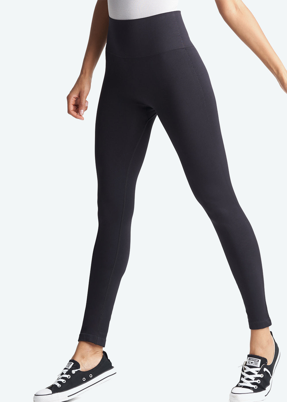 High Waist Tummy Seamless Shaping Legging(Black,S/M)