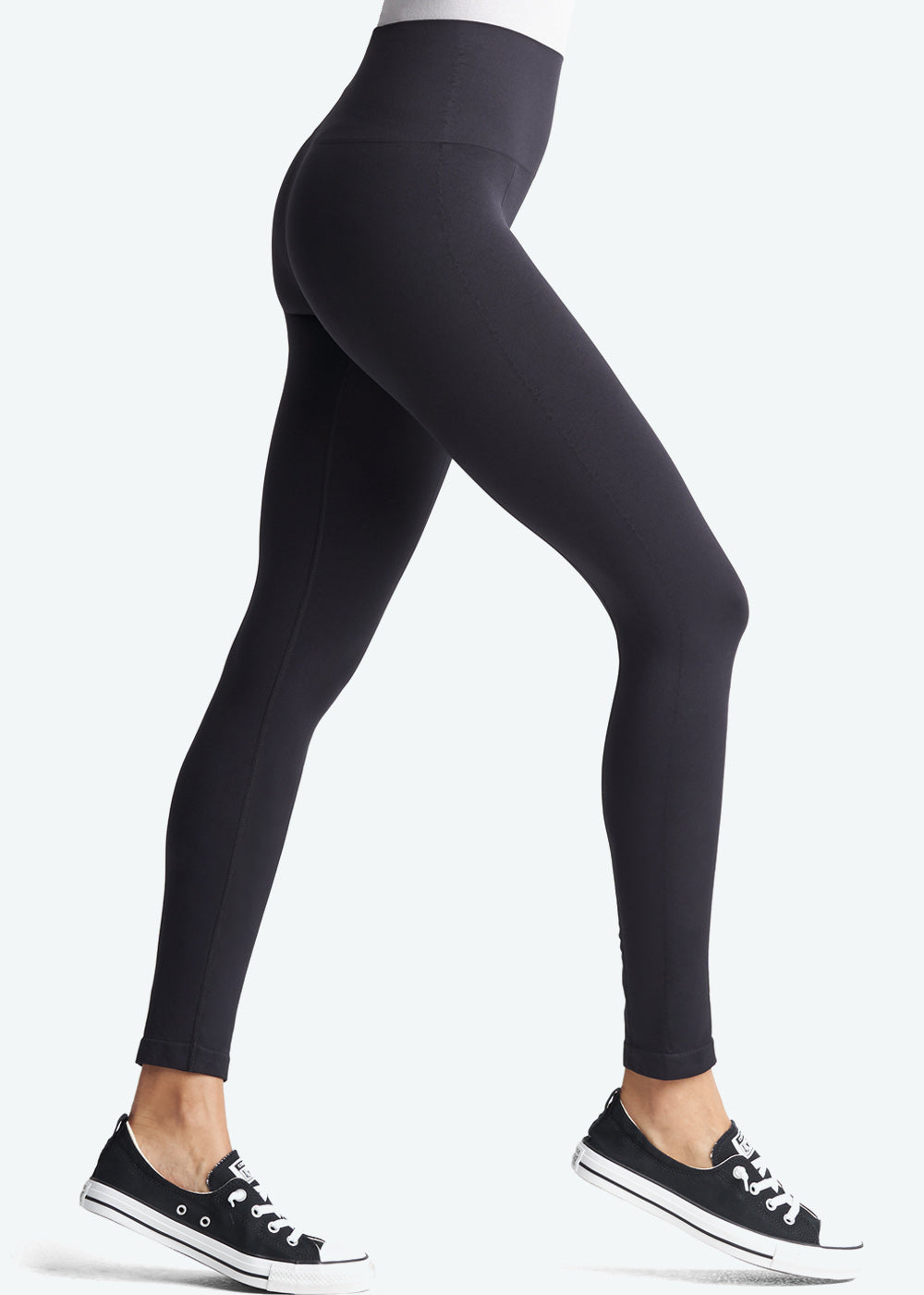 High Waist Tummy Seamless Shaping Legging(Black,S/M)