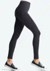 High Waist Tummy Seamless Shaping Legging(Black,S/M)